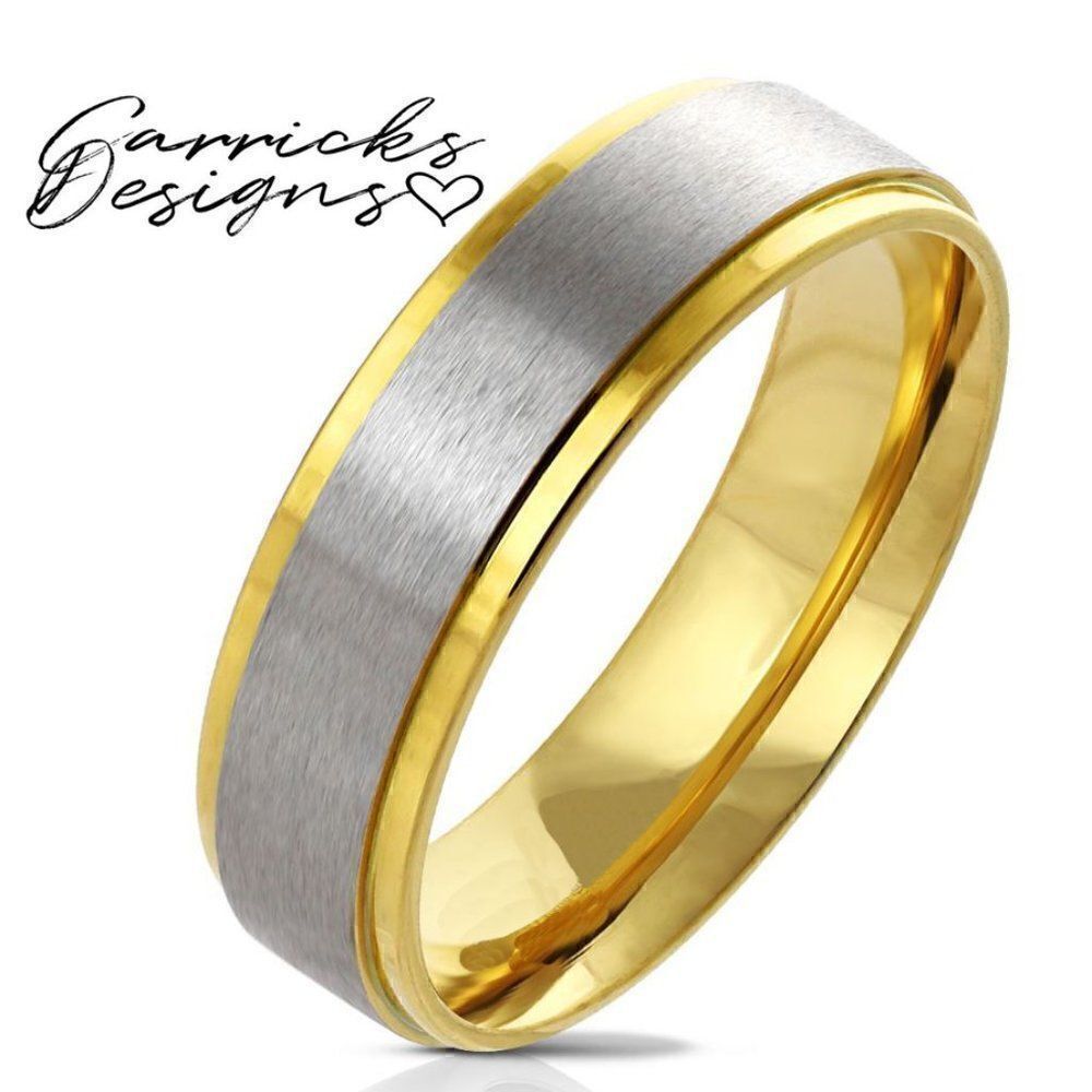 Men's Promise Ring Silver and 14k Gold Two Tone Promise - Guys Promise Ring